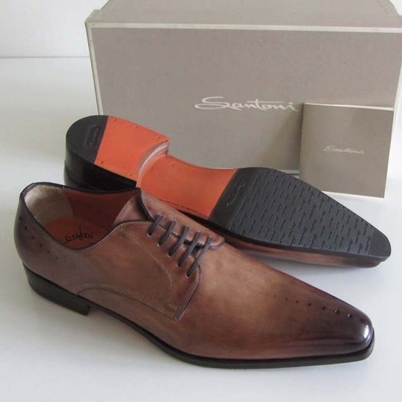 new SANTONI Fatte A Mano antiqued shoes 10 F/11 US main image 7